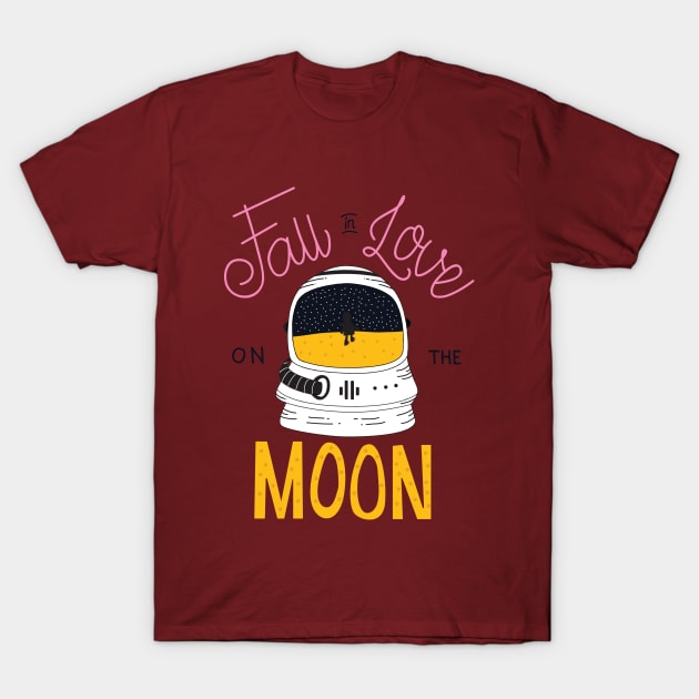 Fall in Love on the Moon T-Shirt by Besex